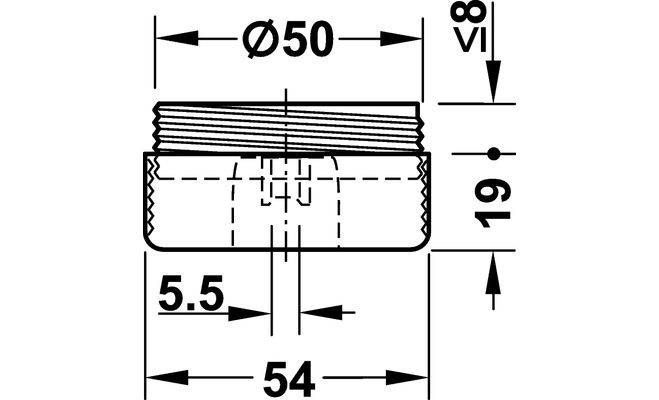 Подпятник к лопоре D 54 мм 19 мм регулирование + 8 мм пластиковая черная 635.90.350 фото