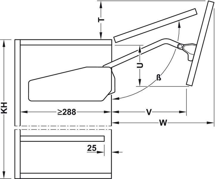 Комплект фурнитуры FREE FOLD 910 - 970 мм 9.5-17.9 кг 372.37.685 фото