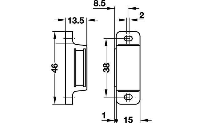 Защелка магнитная 4-5 кг черная 246.29.301 фото