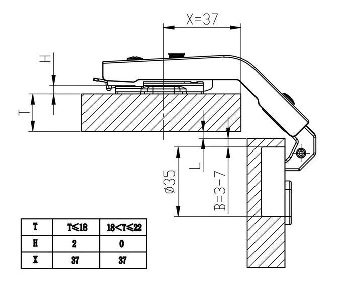 Петля METALLA SM 300 135&deg; для кутової секції сталь нікельований 48 x 6 під шуруп 31166602 311.66.602 фото