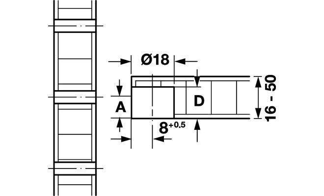 Часть опорная TAB 18 V 19 никелированная 263.60.556 фото