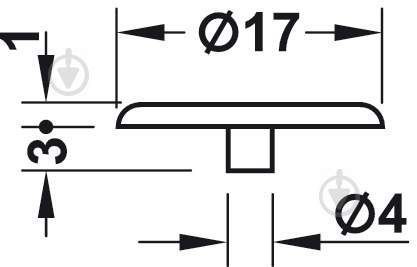 Заглушка для MINIFIX D15 мм пластик чорний D17 мм 50 штук 48204707 482.04.707 фото