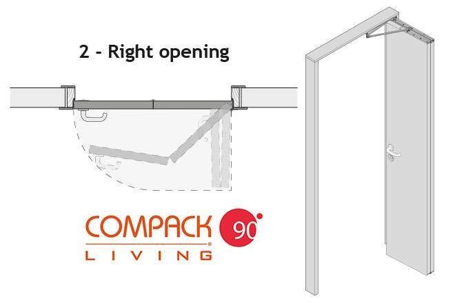 Комплект фурнитуры Compack Living 90&deg; A80, правый 935.11.219 фото