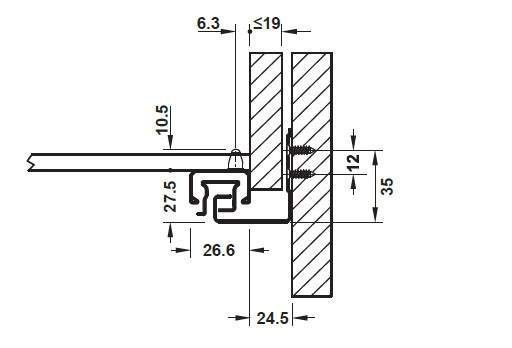 Напрямна кулькова Hafele Matrix Runner Um A30 Push повного висунення сталь оцинкована прихований монтаж із кліпсами 3D 30 кг 350 мм (433.03.833) 433.03.833 фото