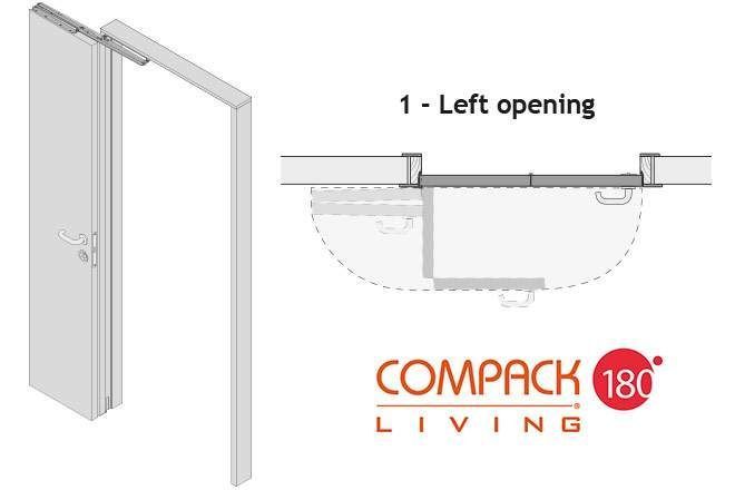Комплект фурнітури Compack Living 180&deg; F70 лівий 93511222 935.11.222 фото