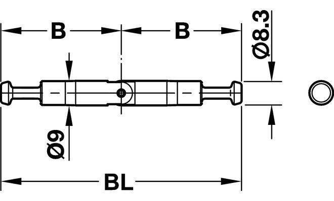 Болт стяжки Hafele Maxifix E 88 мм 10 шт (262.87.951) 262.87.951 фото