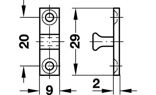 Защелка шариковая Hafele двойная 11х49 мм 1 шт (244.20.015) 244.20.015 фото