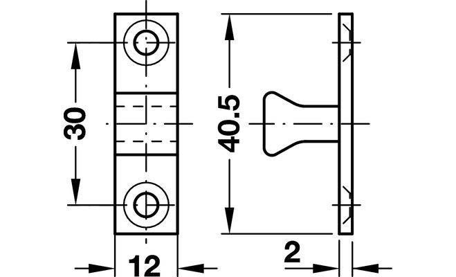 Защелка шариковая Hafele двойная 14х70 мм 1 шт (244.20.017) 244.20.017 фото