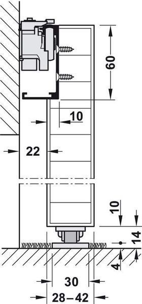 Комплект фурнітури Slido D-Line43 80M для 1-ого дверного полотна 1800 мм 94059009 940.59.009 фото