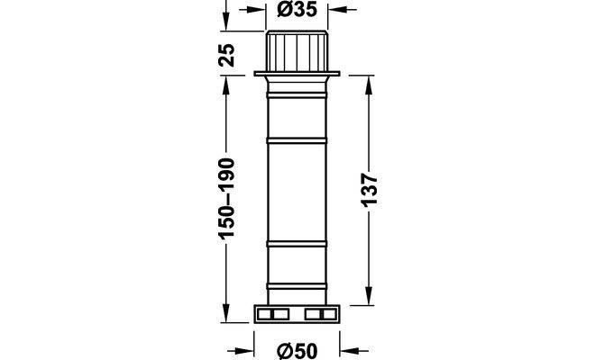 Опора меблева з регулюванням 150-190 мм 63405300 634.05.300 фото